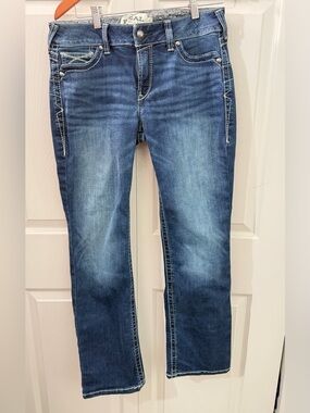Ariat REAL Denim Womens 30 S Mid Rise Icon Straight Leg Jeans Ocean Stretch